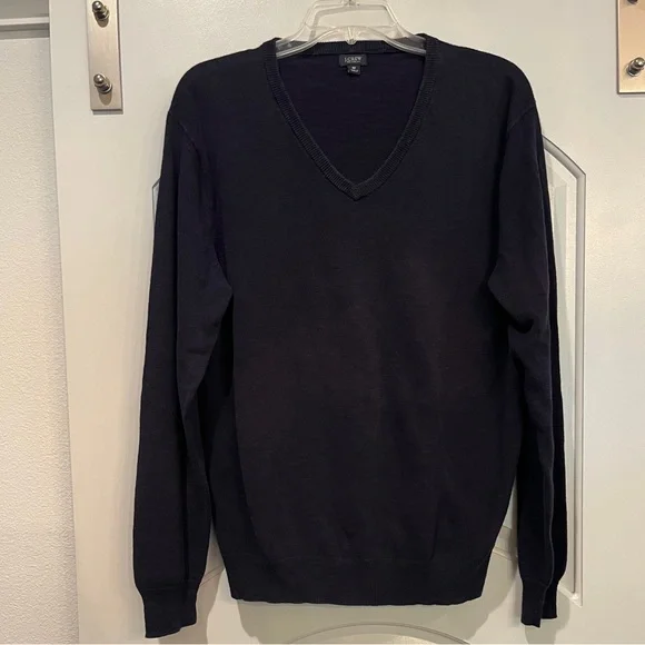 『TEN Vneck COTTON KNIT NAVY L』 J. Crew | Sweaters | J Crew 0 Cotton Navy Blue Vneck Classic Knit